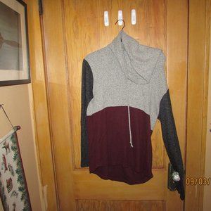 Cowl Neck Waffle Knit Top